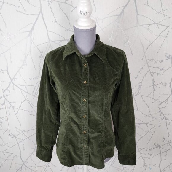 Denver Hayes Tops - Denver Hayes Forest Green Corduroy  Pearl Snap Western Shirt